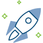 Faster claims rocket icon