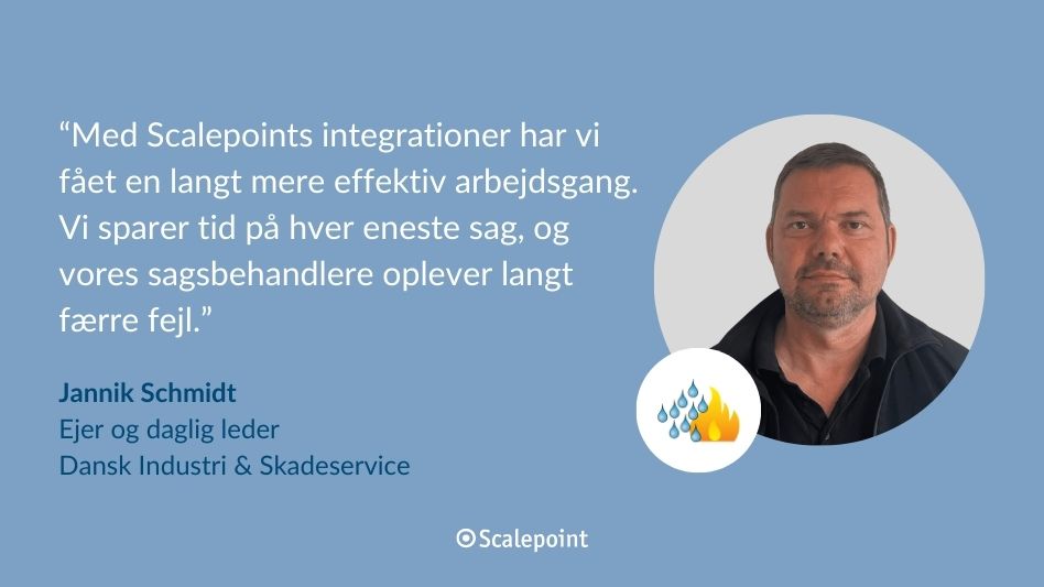 Citatkort med Jannik Schmidt ejer og daglig leder Dansk Industri Skadeservice