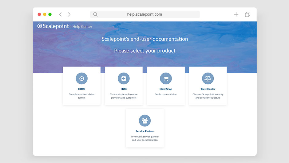 Screenshot of Help Center