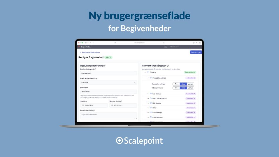 Screenshot af ny brugergrænseflade